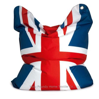 China Foldable UK British Style Bean Bag Chair Outdoor Flag Chair With Hole Grommet for sale