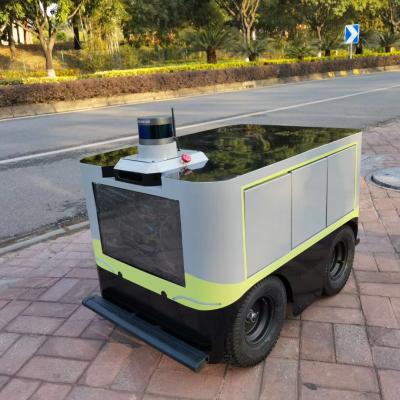 China Remote Control Autonomous Self Driving AGV Delivery Robot Smart Wheels On Meal Papa Dining Car Food Truck Fun for sale