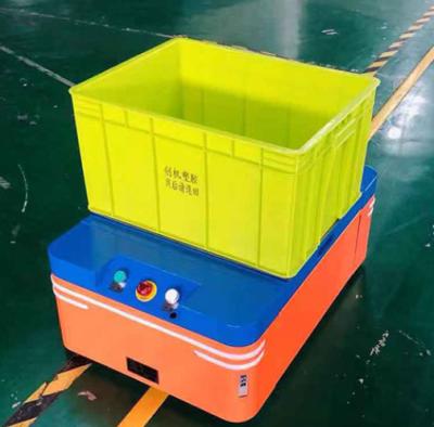 China 100kg storage magnetic tape navigation guided unmanned automated vehicle AGV smart delivery robot /cobots for warehouse/workshop for sale