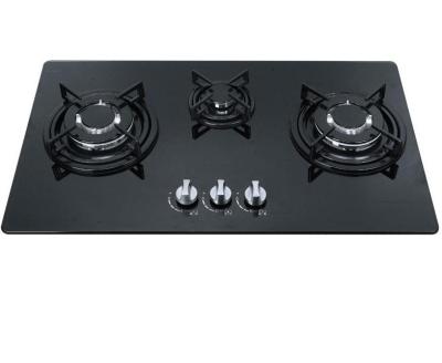 China Flame Failure Devices 3 Gas Burners Kitchen Cooker Glass Gas Hob for sale