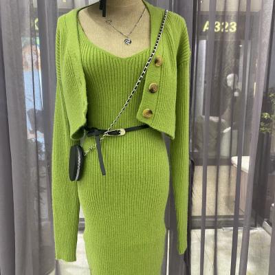 China QUICK DRY Tight Two Piece Knit Women's Sweater Set for sale