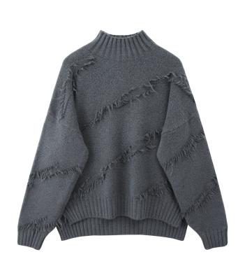 China QUICK DRY Tassel Irregular Knitted Sweater for sale