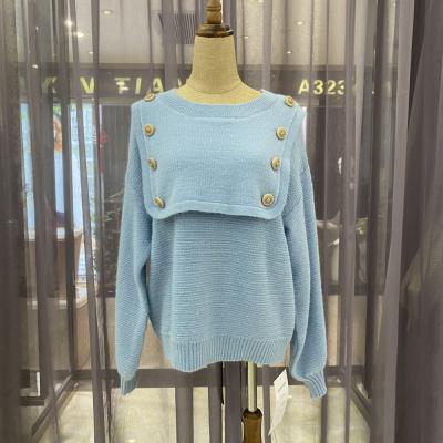 China QUICK DRY Button Long Sleeve Knitted Sweater Top for sale