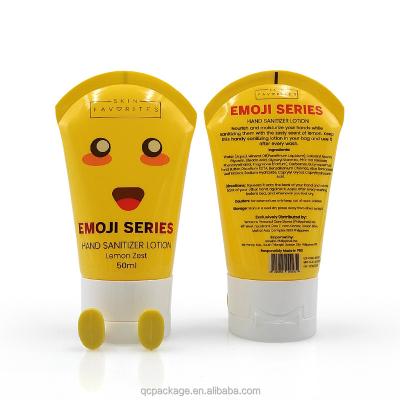 China Cosmetic 50ml 60ml  glossy yellow child's body lotion tube packaging cute design skin care tube for child hand sanitizer lotion tube for sale