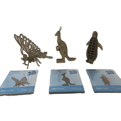 China Hot Selling Eco - Friendly Corrugated Dinosaur 3d Paper Animal Puzzle for sale