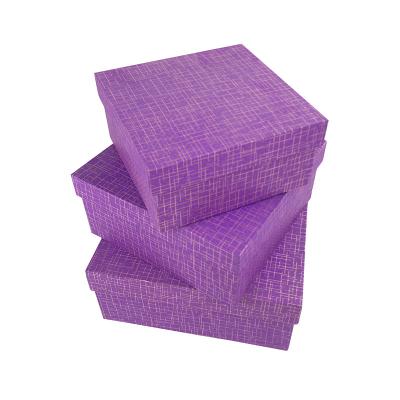 China Logo Luxury Purple Paper Box Customized Recyclable for sale