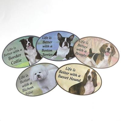 China High Quality Oval Decoration Dog Head Expression Fridge Magnet for sale