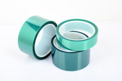 China Green Single PET Silicone Tape 0.06mm 180 C Masking Protection Heat Resistant for sale