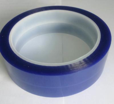 China Economy grade PET Silicone Tape Single Adhesive Side , Blue Adhesive Tape For Spray Masking for sale