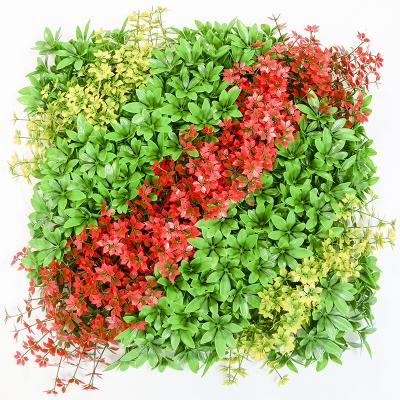 China Singapore imports PE particles home outdoor decoration artificial hedge jungle vertical hanging plant green artificial grass wall for sale