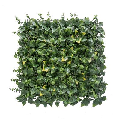 China Singapore imports PE particles home outdoor decoration artificial hedge jungle vertical hanging plant green artificial grass wall for sale