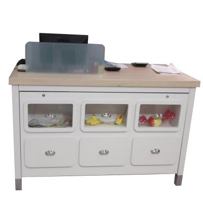 China Acrylic metal wooden desk furniture display kidswear cash counter for sale