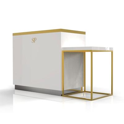 China Affordable Wood Office Furniture Display Cash Counter Luxury Acrylic Metal for sale