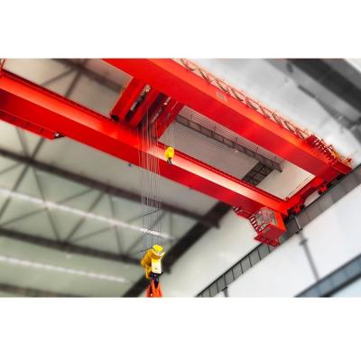 China 160 Ton 180 Ton Europe Style Intelligent Function QD Model 120 T Double Girder Overhead EOT Bridge Crane Price With Winch Crane Trolley System Price for sale