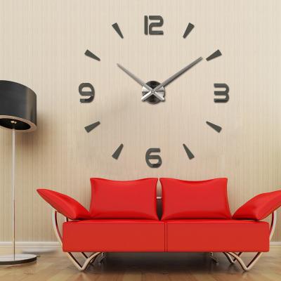 China Antique Style DIY CLOCK 3D Set Home Decoration Reloj De Wood Peeled Large Frameless Wall Clock 3D Wall Clock Stickers DIY For Living Room 22# for sale