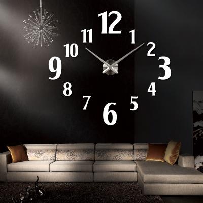 China Antique Style DIY 3D CLOCK Set Home Decoration Reloj De Wood Peeled Large Frameless Wall Clock 3D Wall Clock Stickers DIY For Living Room 7# for sale