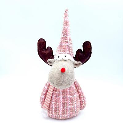 China 2022 Customer Handmade Plush Elk Reindeer Gnomes Stuffed Fabric Christmas Xmas Office Decorations Ornaments Small for sale