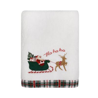 China Christmas Design Elegant 100% Cotton Bathroom Face Bath Towel Set for sale