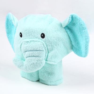 China High Quality Custom Logo Baby Blue Elephant Look Good Look Hooded Bath Towels for sale