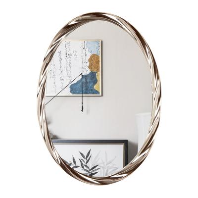 China Hot Sale Europe Stock Hot Sale Colored Oval Framed Wall Mirror Factory Wholesale Plating Oval Mirror for Home and Hotel Decoration for sale