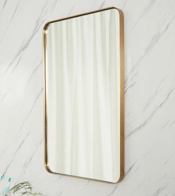 China MOK Wholesale Stock Metal Stock Rectangle Framed Wall Magnifying Mirror For Home Hotel Bathroom Mirror for sale