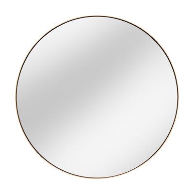 China MOK Illuminated Wall Mounted Round Framed Stainless Steel Mirror For Hotel Bathroom Home Decoration for sale