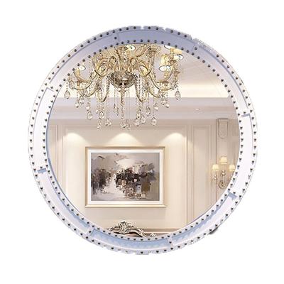 China Europe Home Decor MOK PU Art Frame White Decorative Silver 5mm Mirror For Living Room for sale