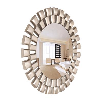 China Polyurethane Acceptable Art Frame Wall Mirror from MOK Round Frame Home Decoration of Samll quantity for sale