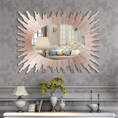 China Samll Quantity MOK High Quality Acceptable Decorative Wooden Wall Art Mirror for sale