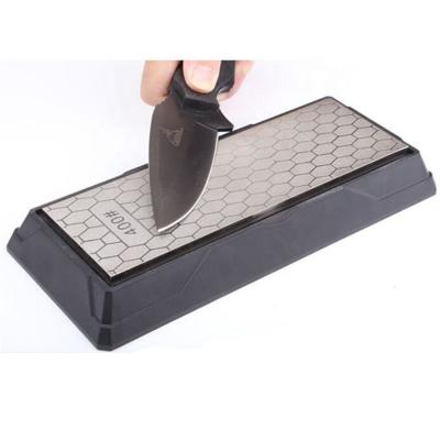 China Diamond Coated Knife Sharpener Sustainable 400/1000 Grit Sharpening Stone With Stand for sale