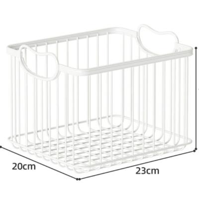 China Sustainable Storage Basket Steel Wire Storage Basket Metal Storage Net Basket Cosmetics for sale