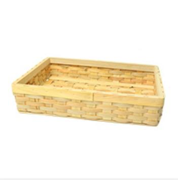 China Sustainable Bamboo Bread Basket Dish Display Basket Natural Colorful Fruit Storage for sale