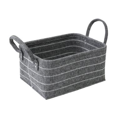 China Sustainable Felt Storage Bag Simple Dark Grey Multi-functional Clothing Finishing Box for sale