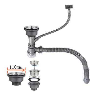 China Modern Squash Series 50mm Waste Pipe Fittings Kitchen Sink Drain For Single Bowl 50CD-05HC-004 for sale