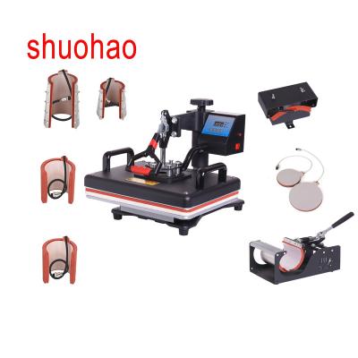 China Low Garment Shops Price 9 in 1 Combo Multifunctional Sublimation Heat Press Machine T-shirt Heat Transfer Printer for sale