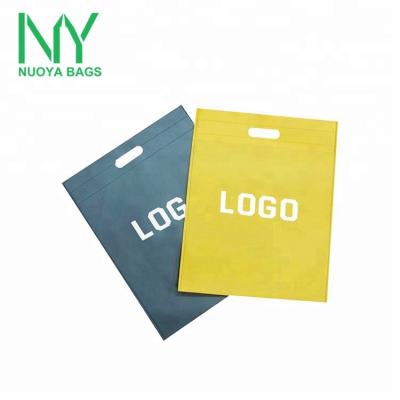 China Custom brand eco-friendly 70gsm printing nonwoven ultrasonic nonwoven tote bag die cut shopping logo pp bag handle nonwoven for sale