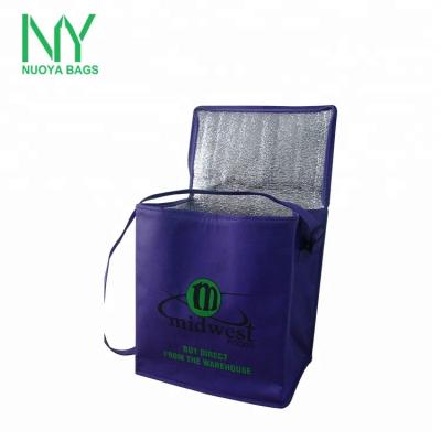 China Waterproof Accept Customized Logo Design Nonwoven Insulated Cooler Eco-friendly Insulated Nonwoven Lunch Bag for sale