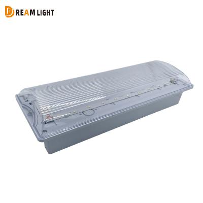 China Fire Light Emergency 3W Clamped or Non-Clamped Emergency LED Bulkhead With Caption Stickers Emergency Lighting Bulkhead for sale