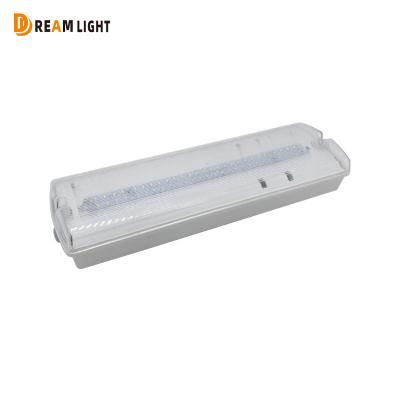 China Waterproof Fire Emergency Light 3W IP65 Legend LED Emergency Bulkhead Light Fixture Non-maintained Emergency Exit Light for sale