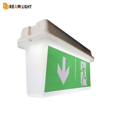 China Fire Emergency Exit Sign Australia IP65 LED Outdoor Wall Mounted Emergency Exit Sign Combo Lighting for sale