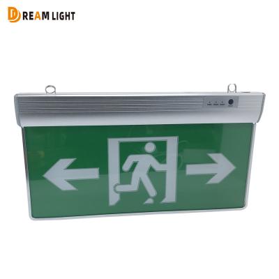 China Fire Emergency Exit Sign Board Fire Safety Emergency Exit Sign Acrylic Double Faced Exit Emergency Rechargeable Lamp for sale