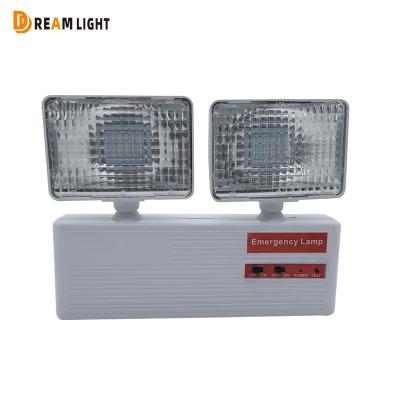 China 120V Rechargeable Twin Fire Emergency Light Lithium Battery Emergency Lamp Spots Light for sale