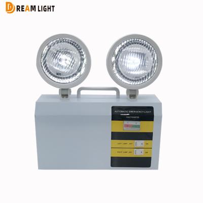 China Fire Emergency Light Fire Fighting Emergency Light Metal Symbol Iron 4W Two Heads LED Rechargeable Emergency Light for sale