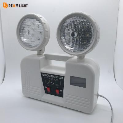 China Fire Emergency Light 20W LED Emergency Lamp Battery Powered Industrial Double Spots Led Auto Emergency Light for sale