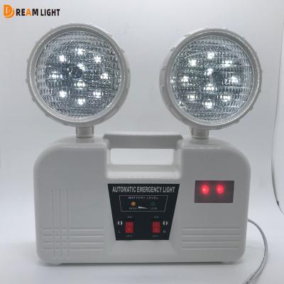 China Light Emergency Battery Powered Non-maintained Rechargeable Twin Heads Emergency Light 8hours Fire Emergency Light for sale