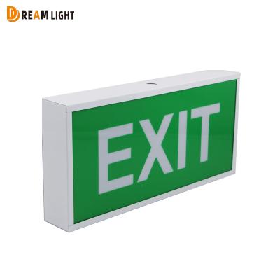 China Fire Emergency Exit Sign Iron Emergency Exit Light Metal Fire LED Emergency Light Exit Sign for sale