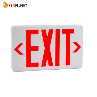 China Fire Emergency Exit Sign USA 120-277V Indoor Red Green Fireproof Plastic Fire Exit Sign LED Emergency Exit Lights for sale