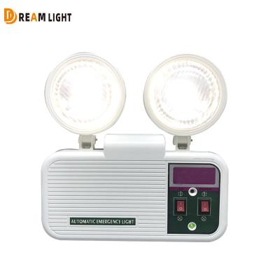 China Emergencia Light 220V 1098 Emergency Light Emergence Twin Rechargeable Lift Lamp Dual Plastic Head Light Spot Light for sale