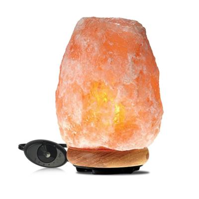 China Handmade Himalayan/Hymilain Sea, Pink Crystal Salt Rock Lamp, Night Light, Real Rubber Wood Base, Dimmable Touch Switch, Gift for sale