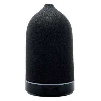 China Household Black Stone Diffuser, Ultrasonic Ceramic Essential Oil Diffuser, 90ml Capacity Warm Light for sale